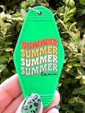 Vintage style motel key 3.5” keychain beach summer-themed gift idea